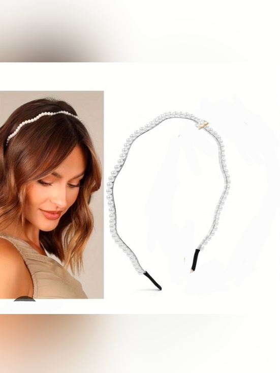 Accessories - Dainty Silver Crystal Wave Headband BNIB